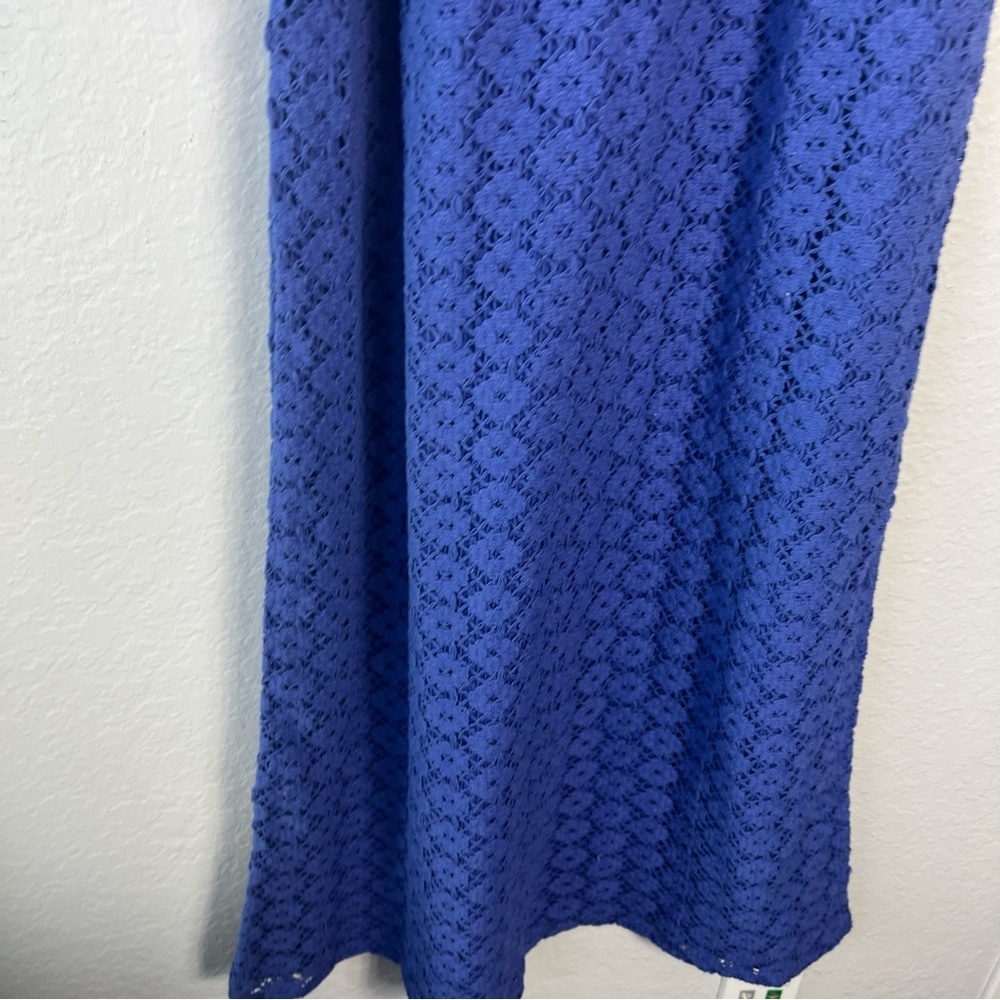 A New Day Blue Crochet‎ Lace Halter Midi Dress | 100% Cotton | Size Small - Picture 14 of 17